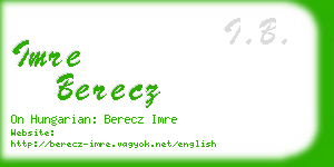 imre berecz business card